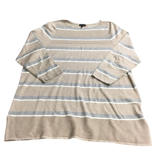 Top Long Sleeve By Lane Bryant In Grey & Tan, Size: 2x