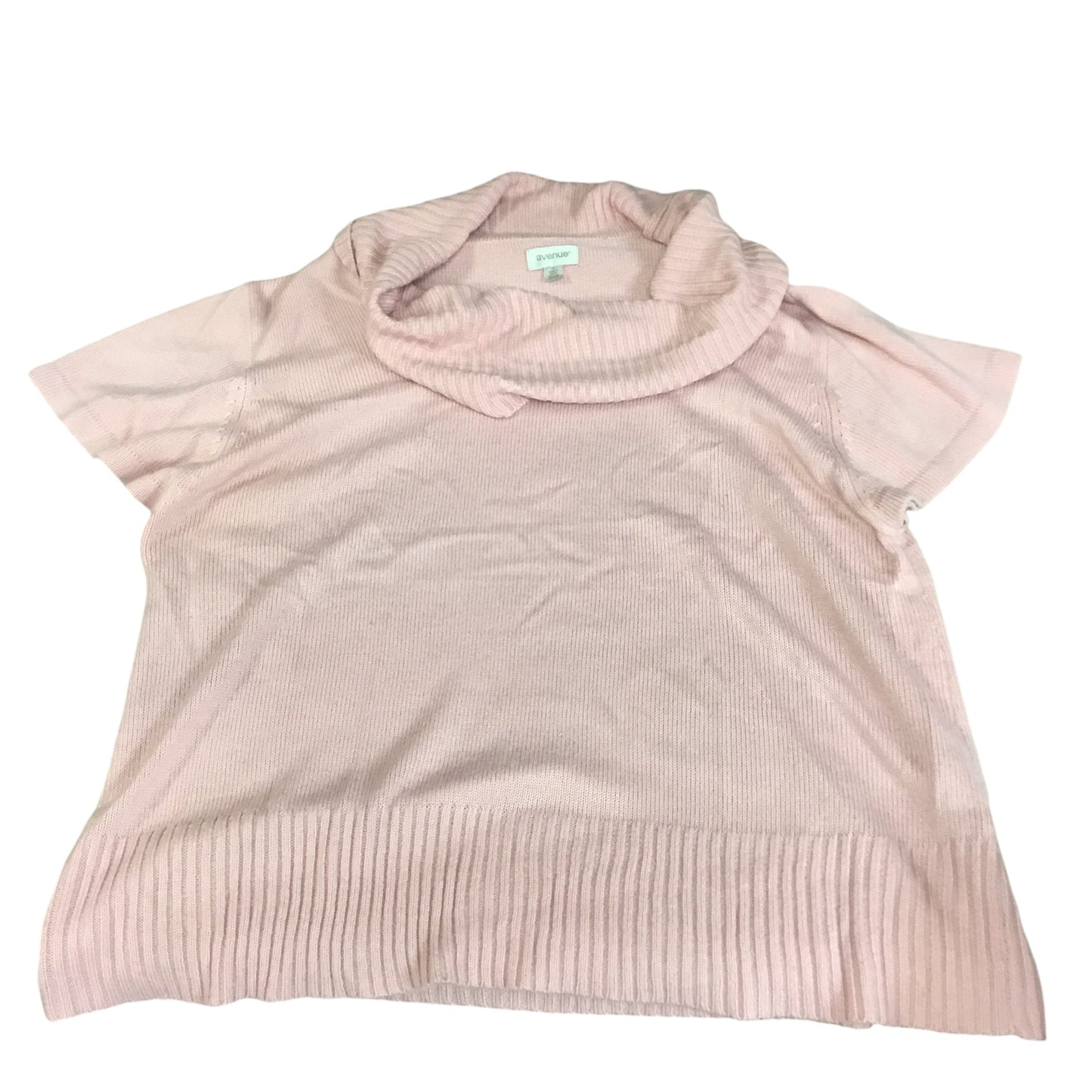 Sweater Short Sleeve By Avenue In Pink, Size: 2x