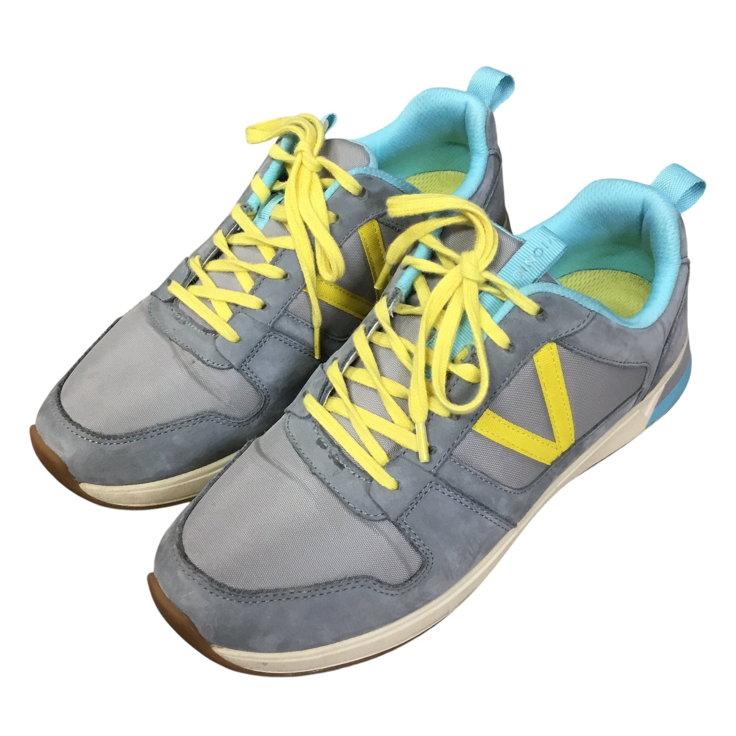 Shoes Sneakers By Vionic In Grey & Yellow, Size: 9