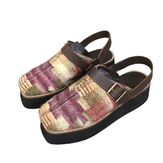 Shoes Heels Wedge By Free People In Brown & Purple, Size: 9