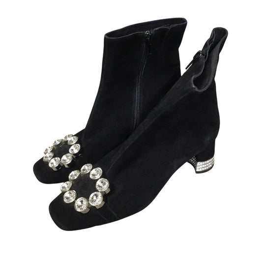 Boots Ankle Heels By Jeffery Campbell In Black & White, Size: 7.5