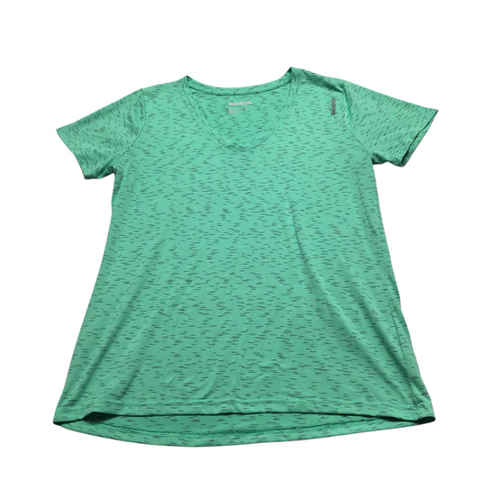 Athletic Top Short Sleeve By Reebok In Green, Size: L