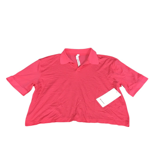 Athletic Top Short Sleeve By Lululemon In Pink, Size: 12