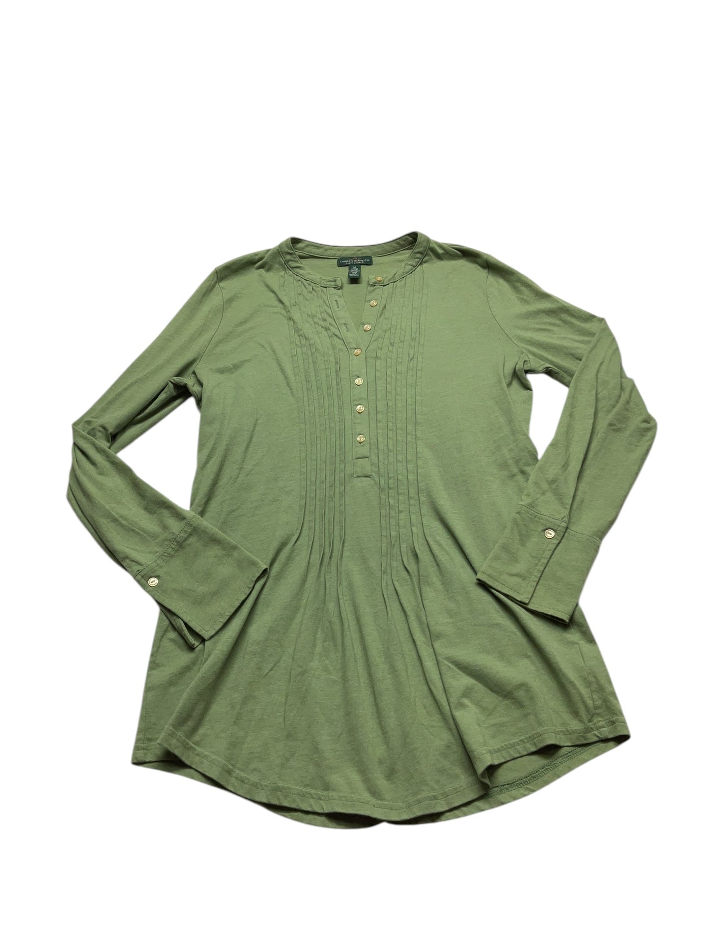 Top Long Sleeve By Lauren By Ralph Lauren In Green, Size: M