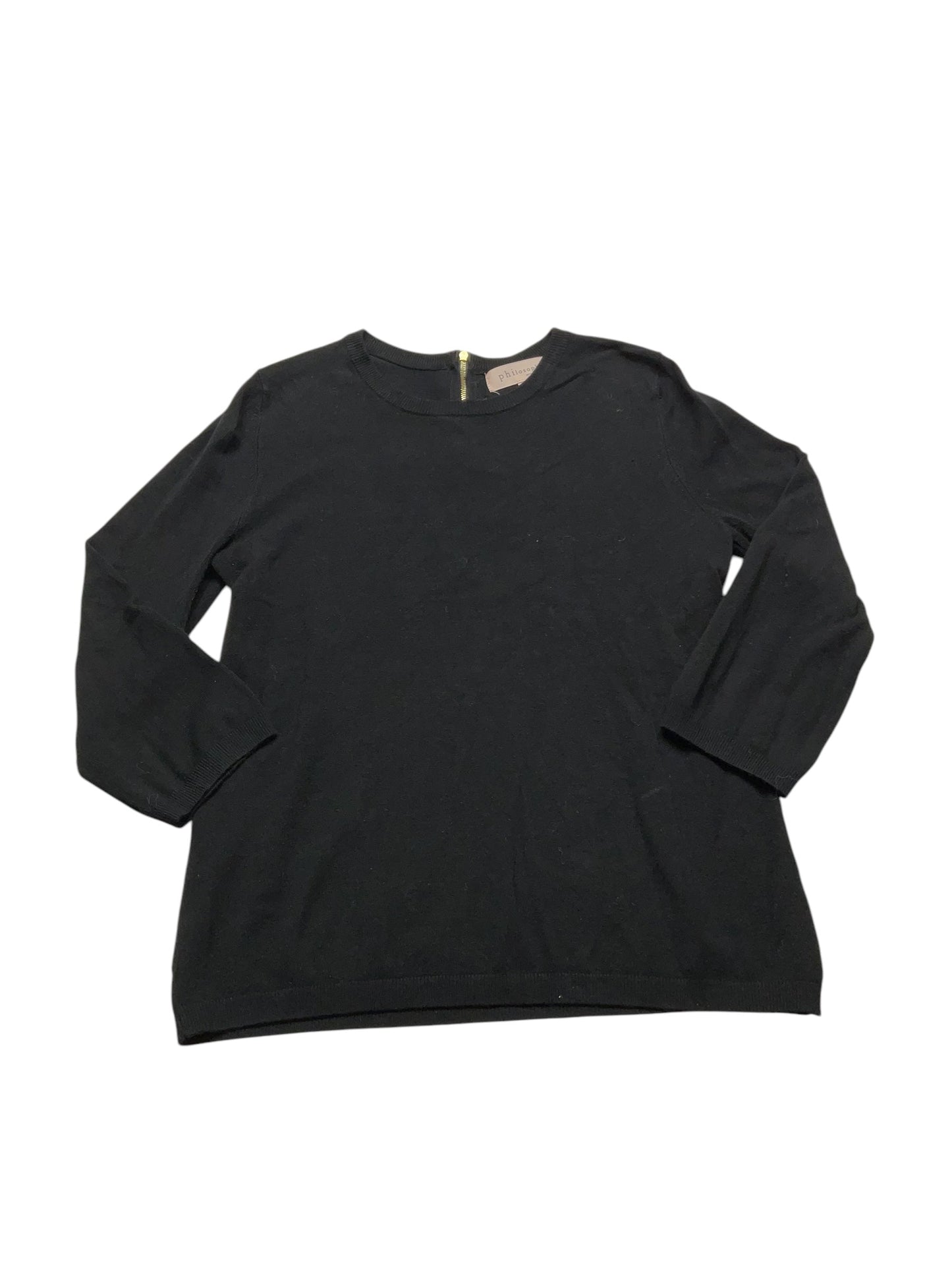 Top Long Sleeve By Philosophy In Black, Size: M