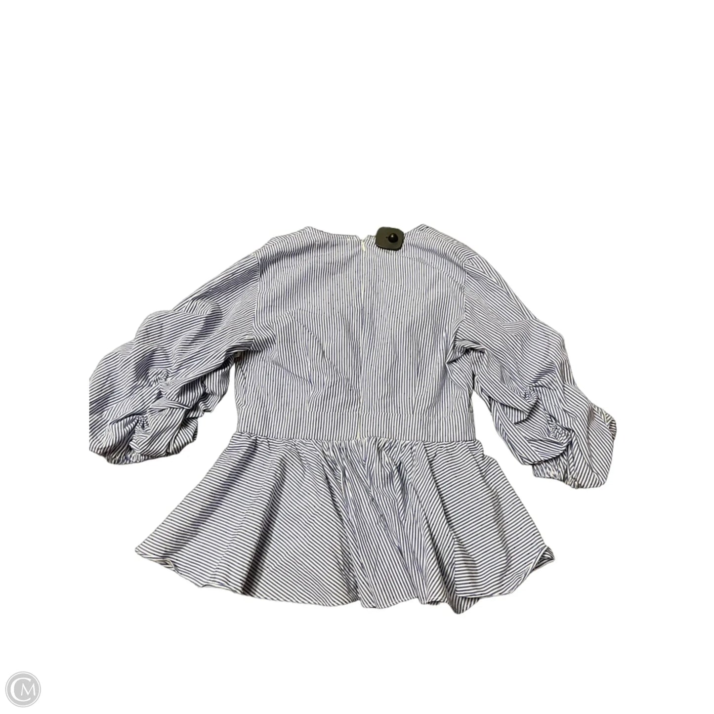 Blouse Short Sleeve By Do + Be In Blue & White, Size: M