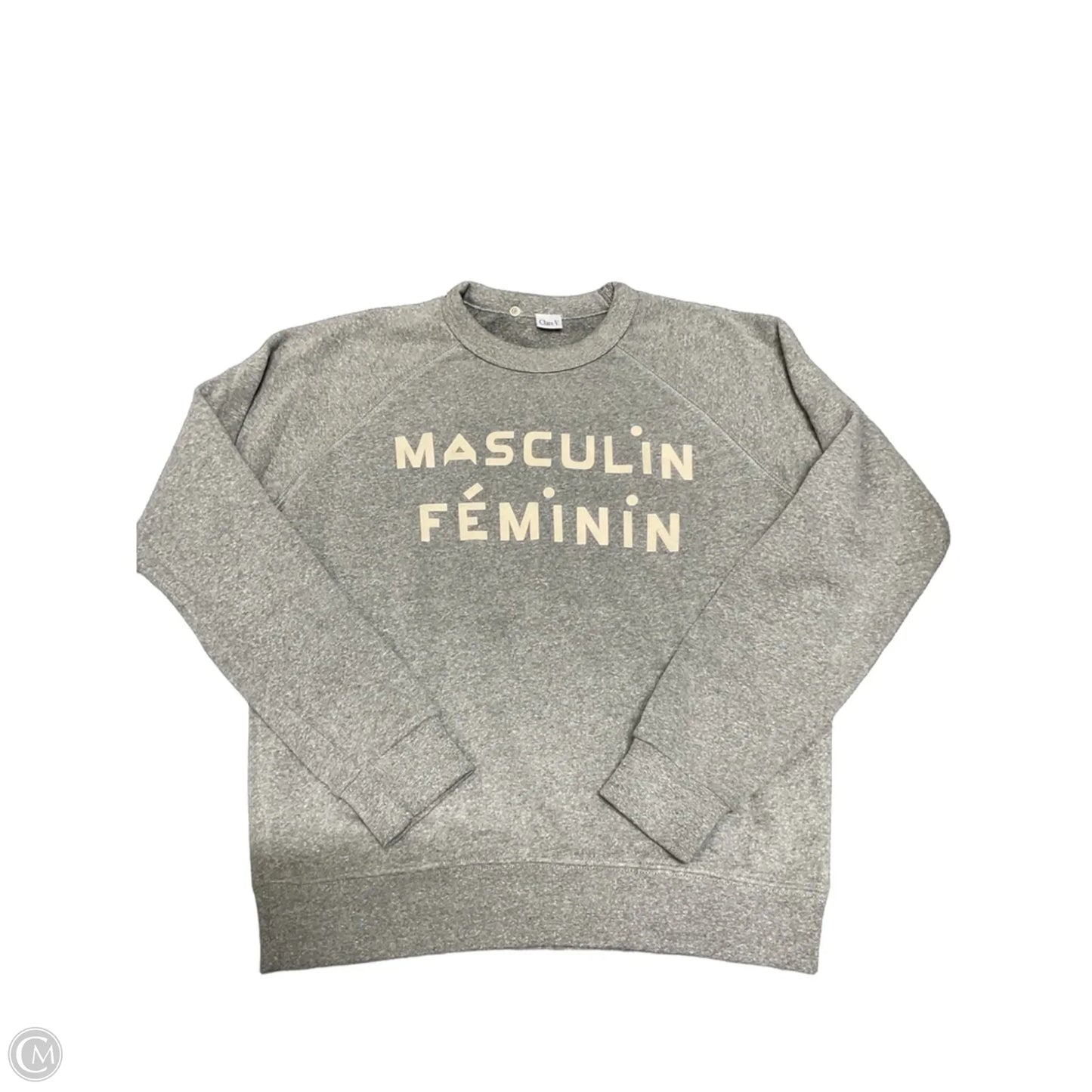 Sweatshirt Crewneck By Clare V. In Grey, Size: S
