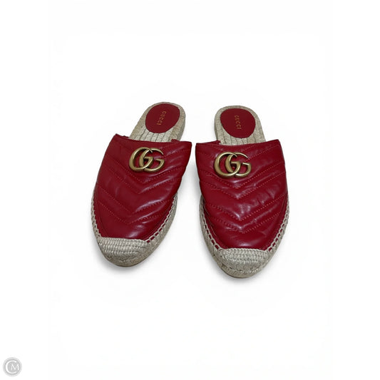 Shoes Luxury Designer By Gucci In Red, Size: 6