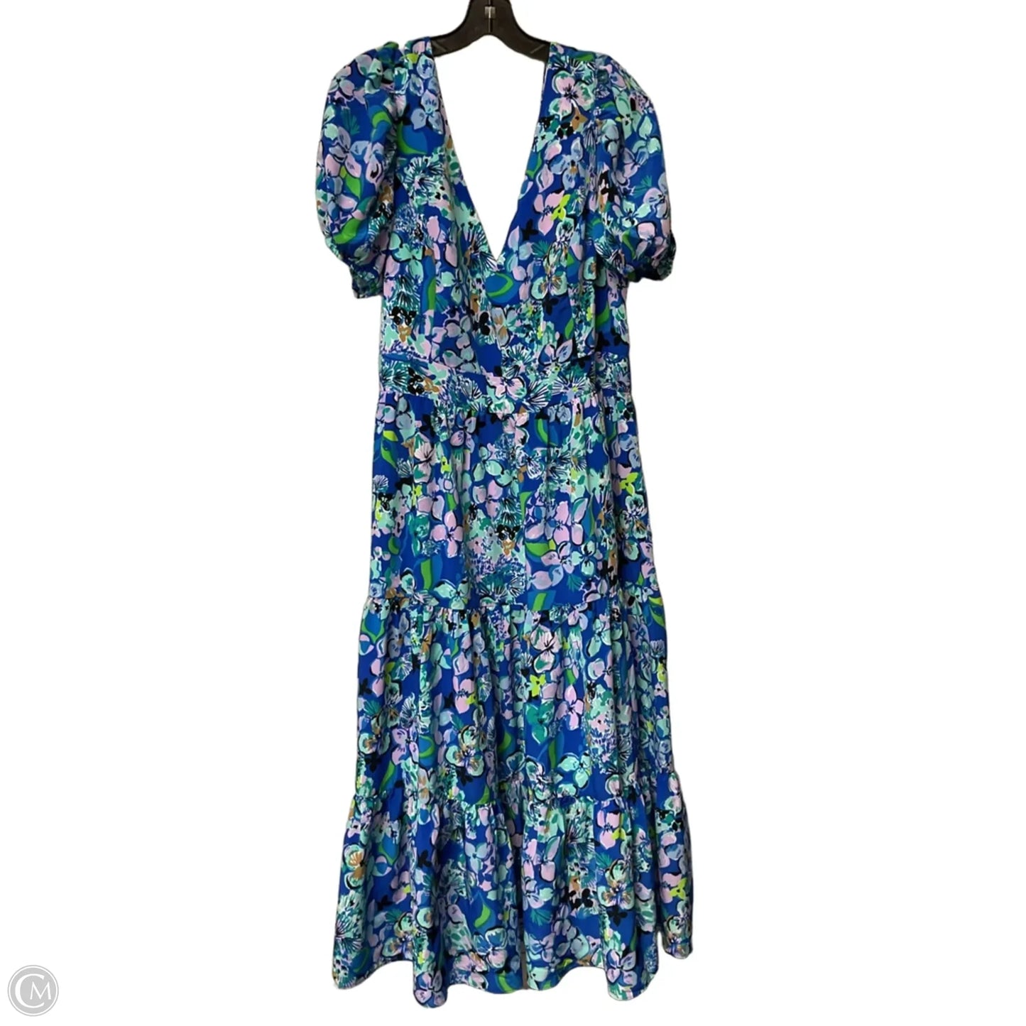 Dress Designer By Lilly Pulitzer In Blue & Green, Size: 16