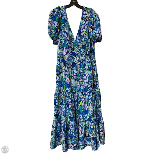 Dress Designer By Lilly Pulitzer In Blue & Green, Size: 16