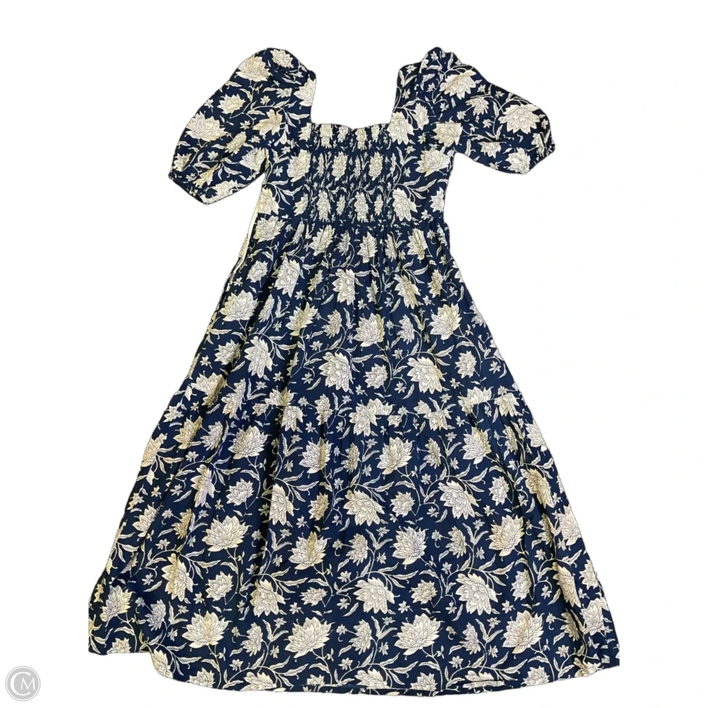Dress Casual Midi By Clothes Mentor In Blue & White, Size: S