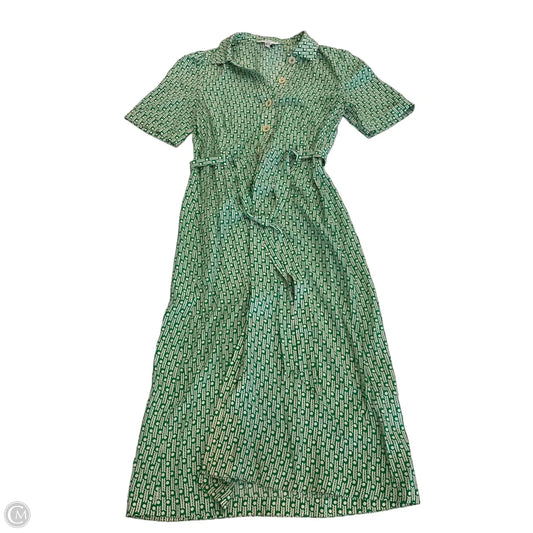 Dress Casual Midi By Lk Bennett In Green & Tan, Size: 2