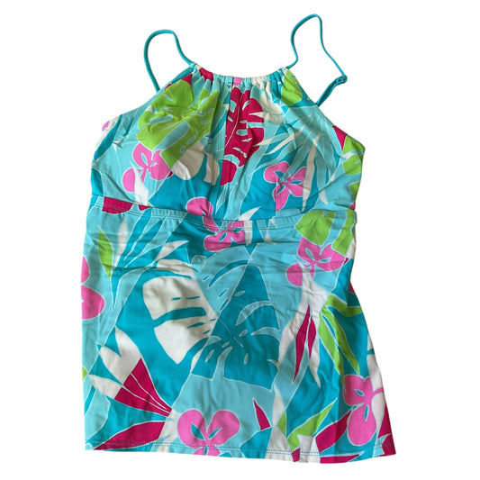 Swimsuit Top By Kim Rogers In Blue & Pink, Size: Xl