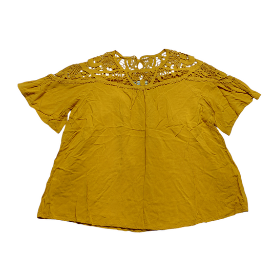 Yellow Top Short Sleeve She + Sky, Size L