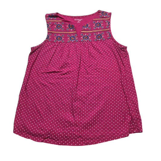 Polkadot Pattern Top Sleeveless Kim Rogers, Size Petite   S