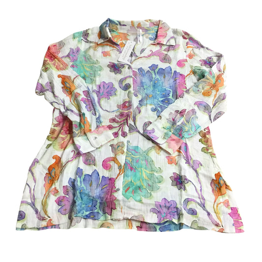 Top Long Sleeve By Soft Surroundings In Floral Print, Size: L