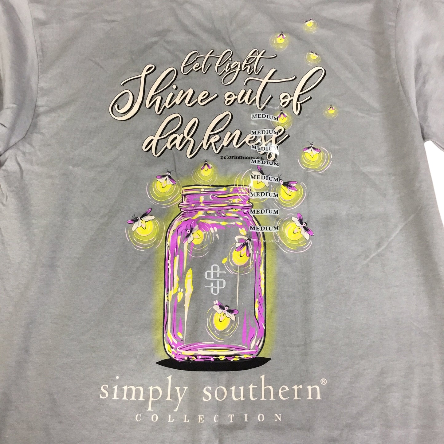 Top Short Sleeve By Simply Southern In Grey, Size: M