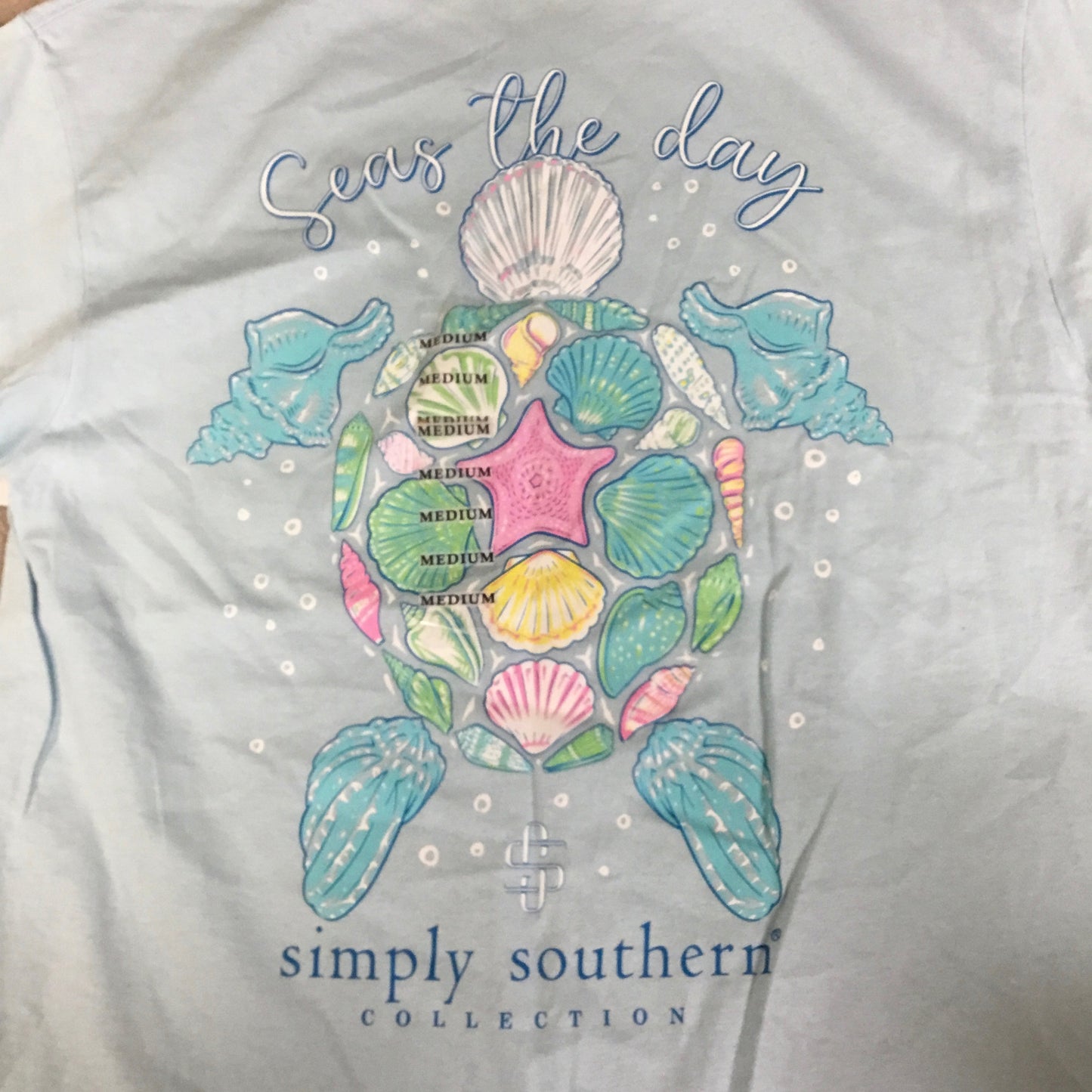 Top Short Sleeve By Simply Southern In Blue, Size: M