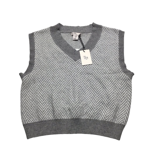 Vest Sweater By Clothes Mentor In Grey, Size: M