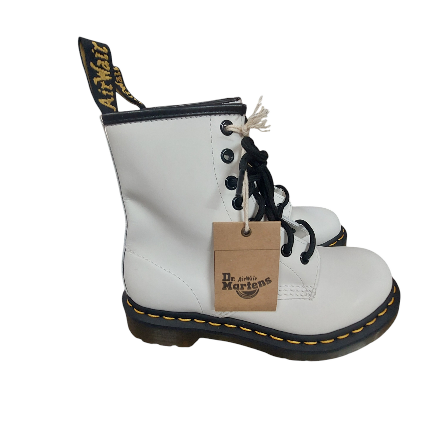 Boots Ankle Flats By Dr Martens In Black & White, Size: 5