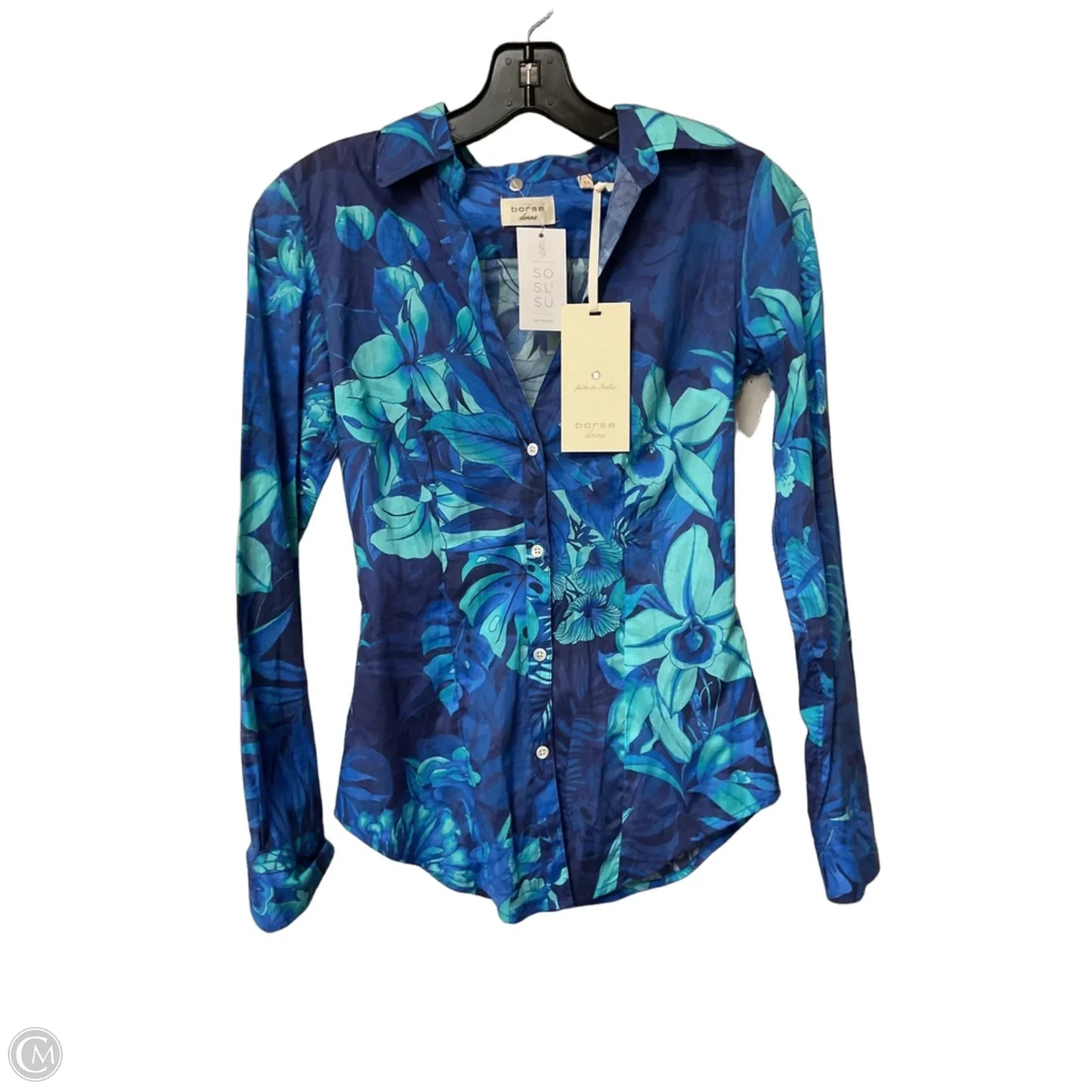 Top Long Sleeve By Cma In Blue, Size: M