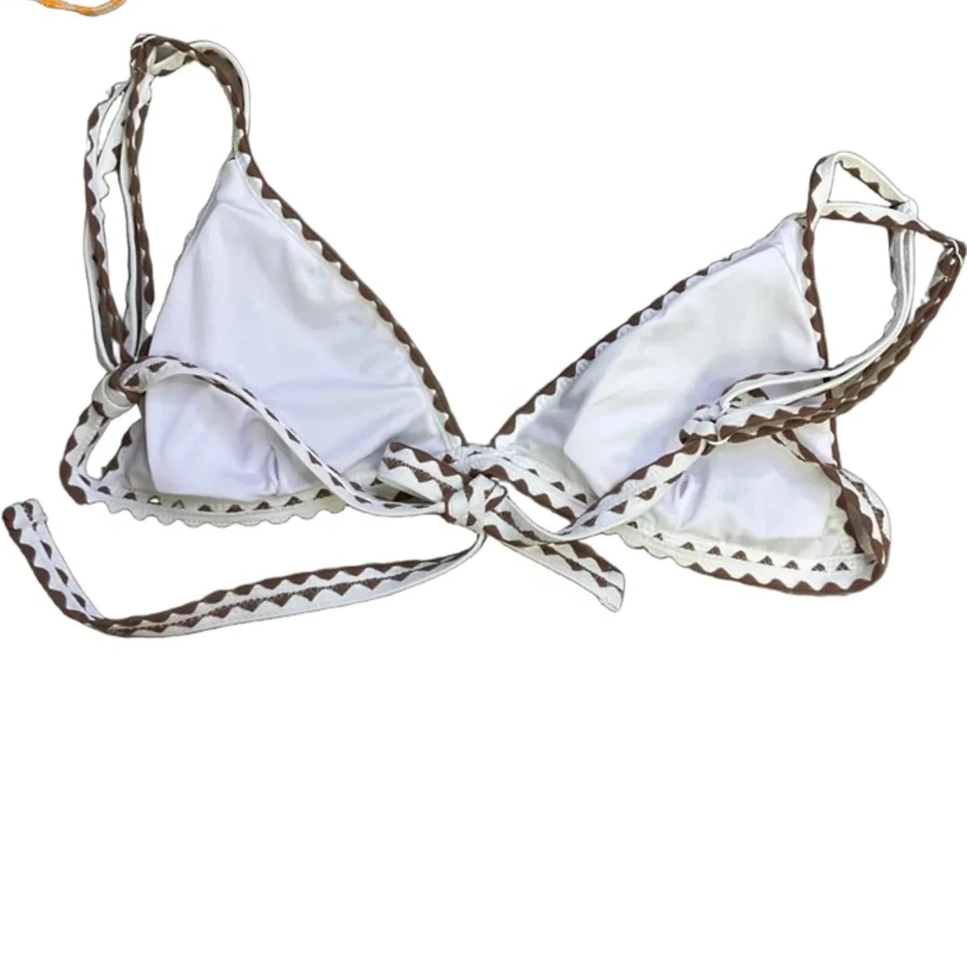 Swimsuit Top By Shein In Brown & White, Size: L