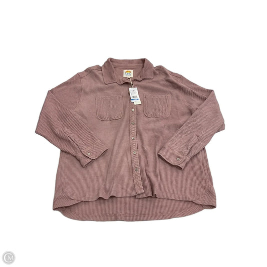 Jacket Shirt By C And C In Pink, Size: Xl