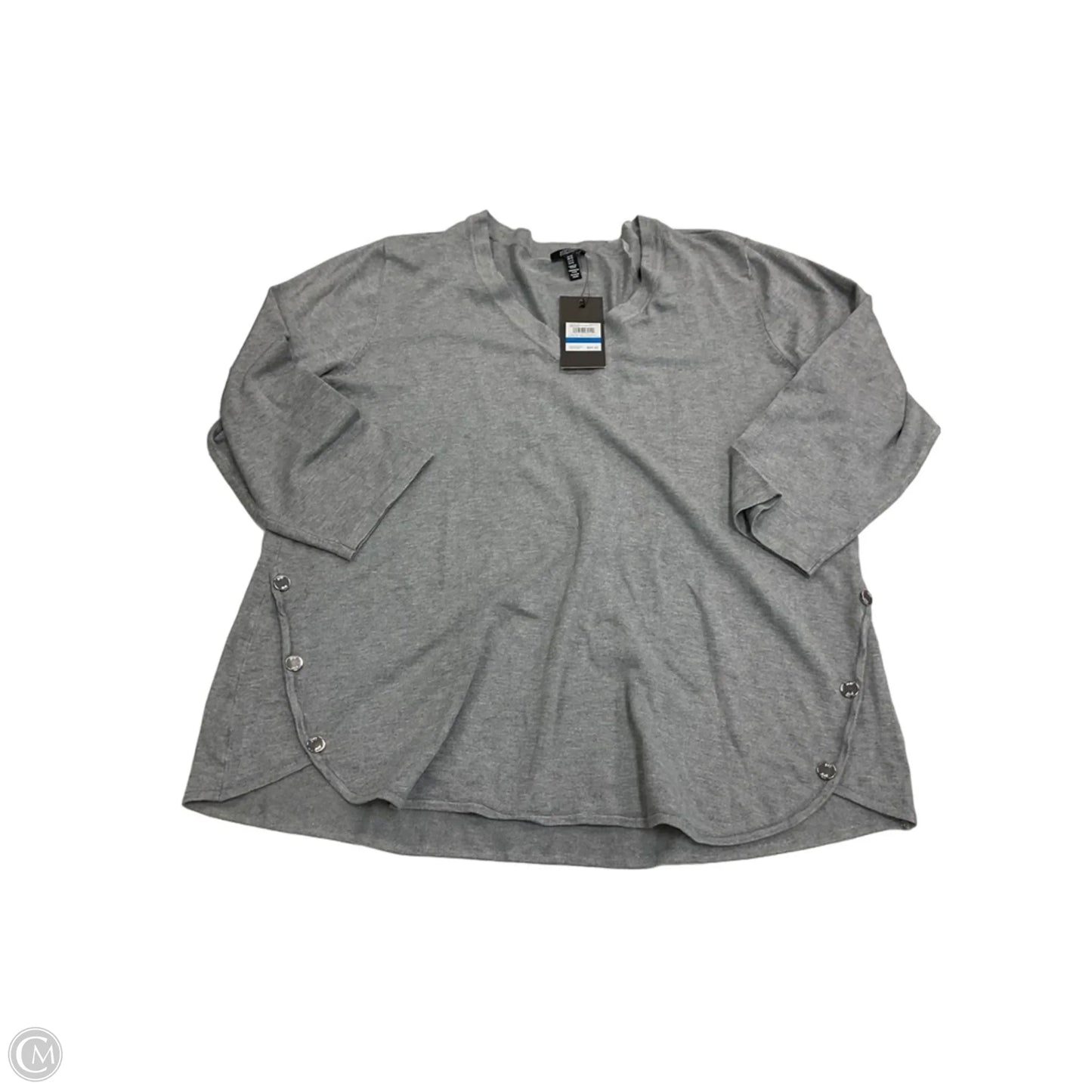 Top Long Sleeve By Jones New York In Grey, Size: Xl