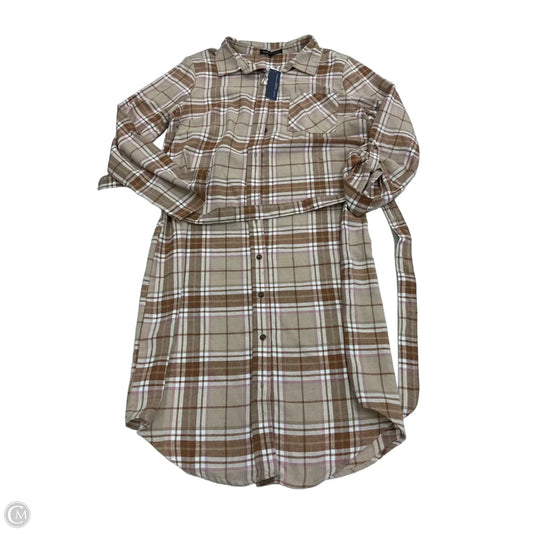Dress Casual Midi By Adrienne Vittadini In Plaid Pattern, Size: L