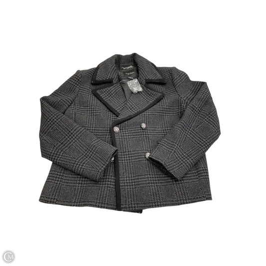 Coat Designer By Kate Spade In Black & Grey, Size: L