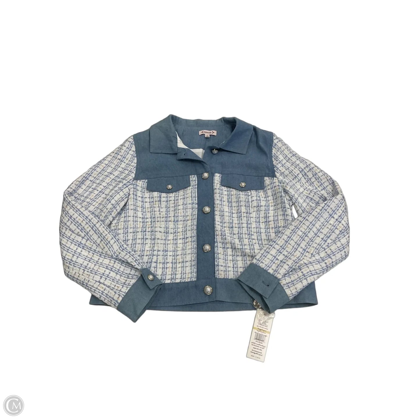 Jacket Shirt By Nanette By Nanette Lepore In Blue & White, Size: M