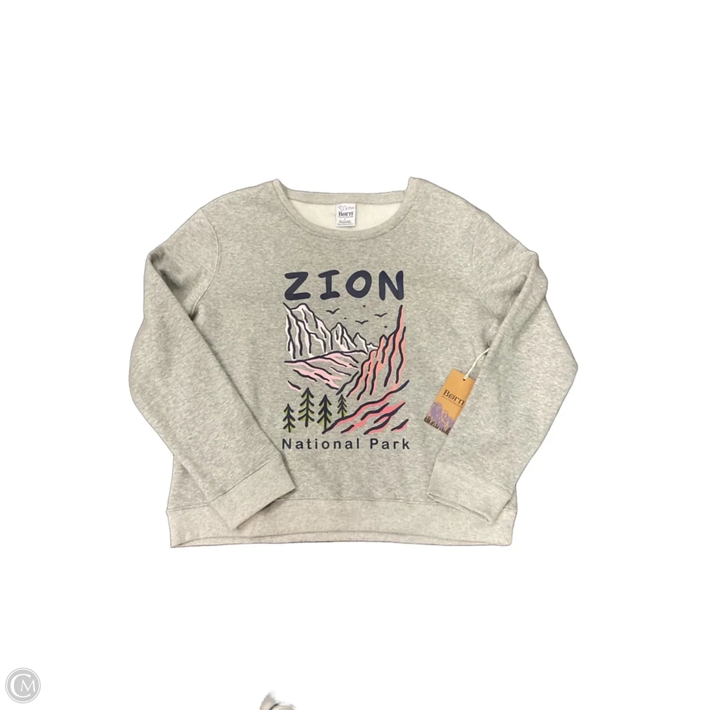 Sweatshirt Crewneck By Born In Grey, Size: L