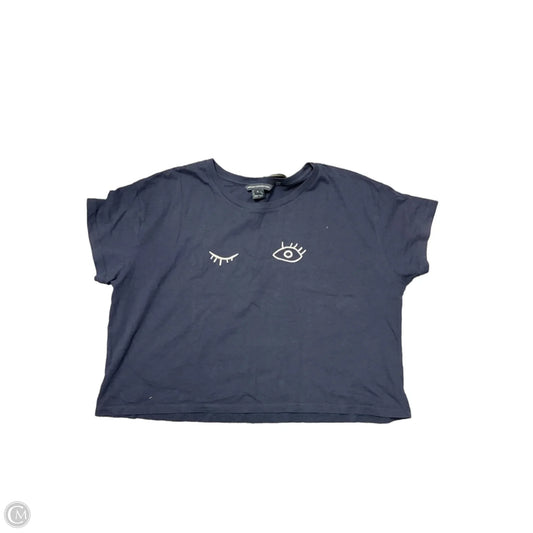 Top Short Sleeve By French Connection In Navy, Size: M
