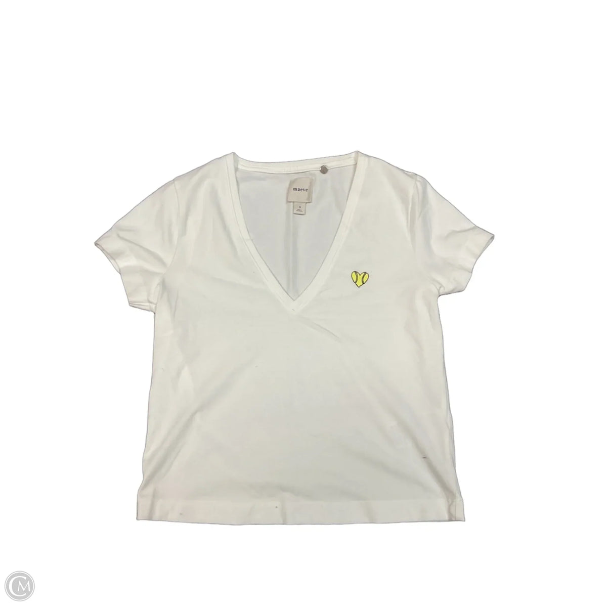Top Short Sleeve Basic By Maeve In White, Size: S