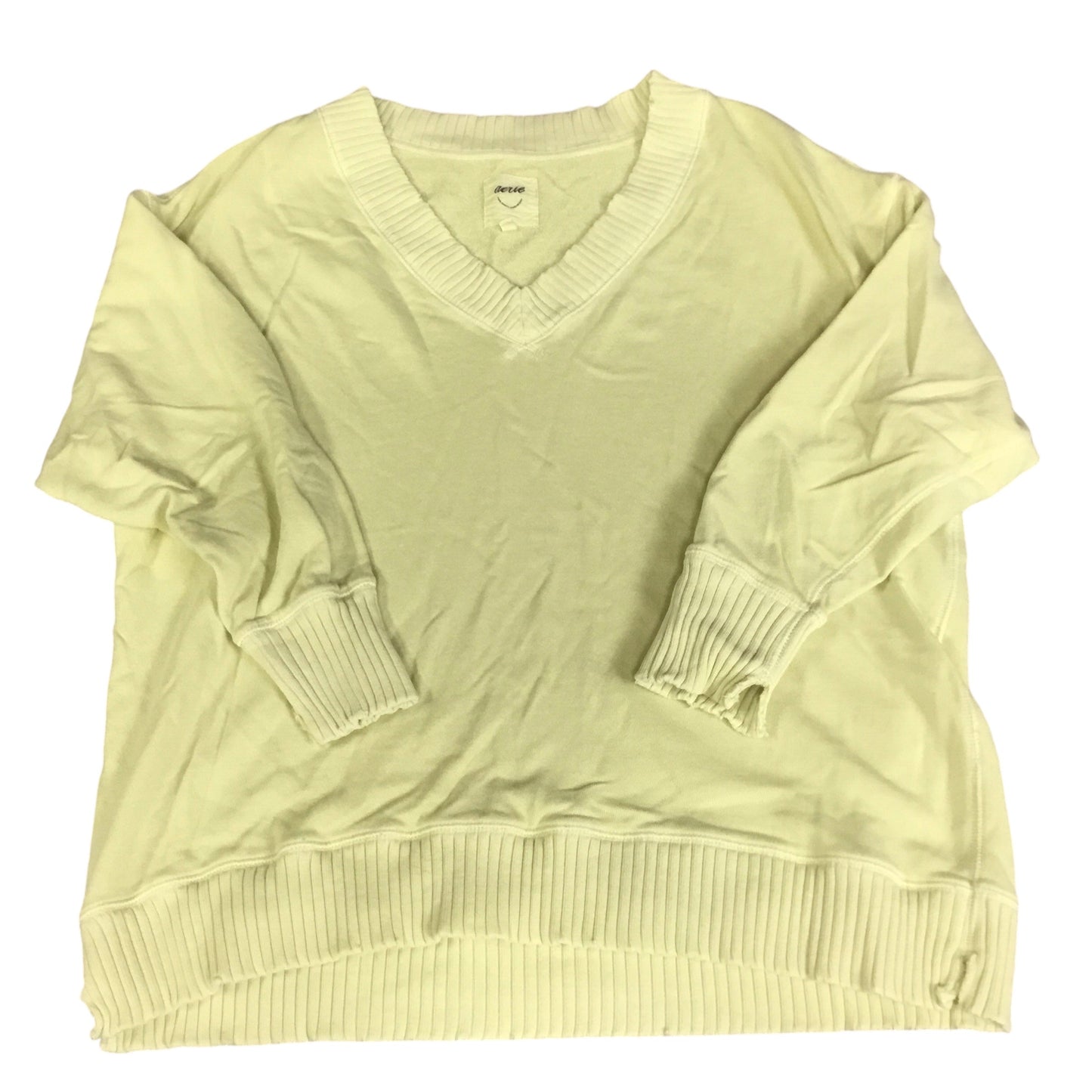 Top Long Sleeve By Aerie In Yellow, Size: S