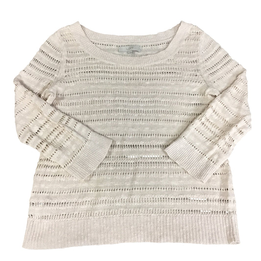 Sweater By Loft In Cream, Size: M