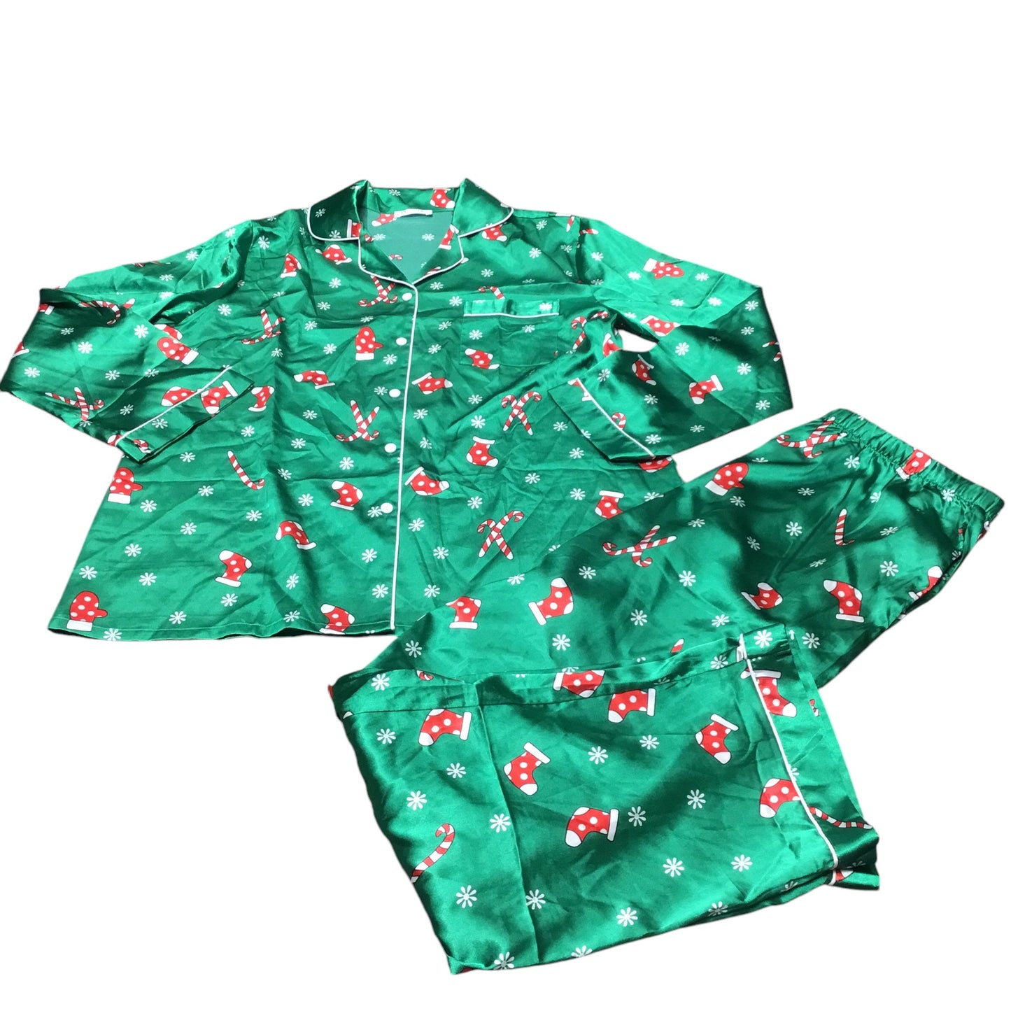 Pajamas 2pc By Cmc In Green, Size: L