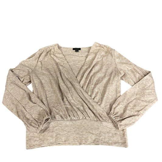 Top Long Sleeve By Ann Taylor In Tan, Size: S