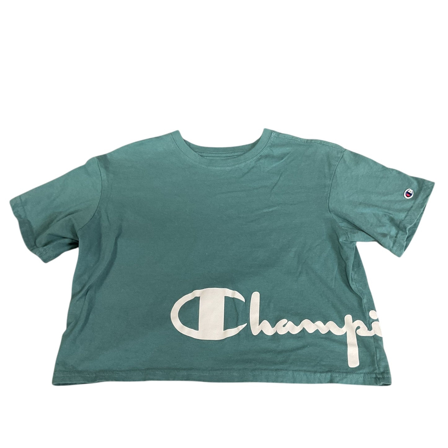 Top Short Sleeve By Champion In Green, Size: S