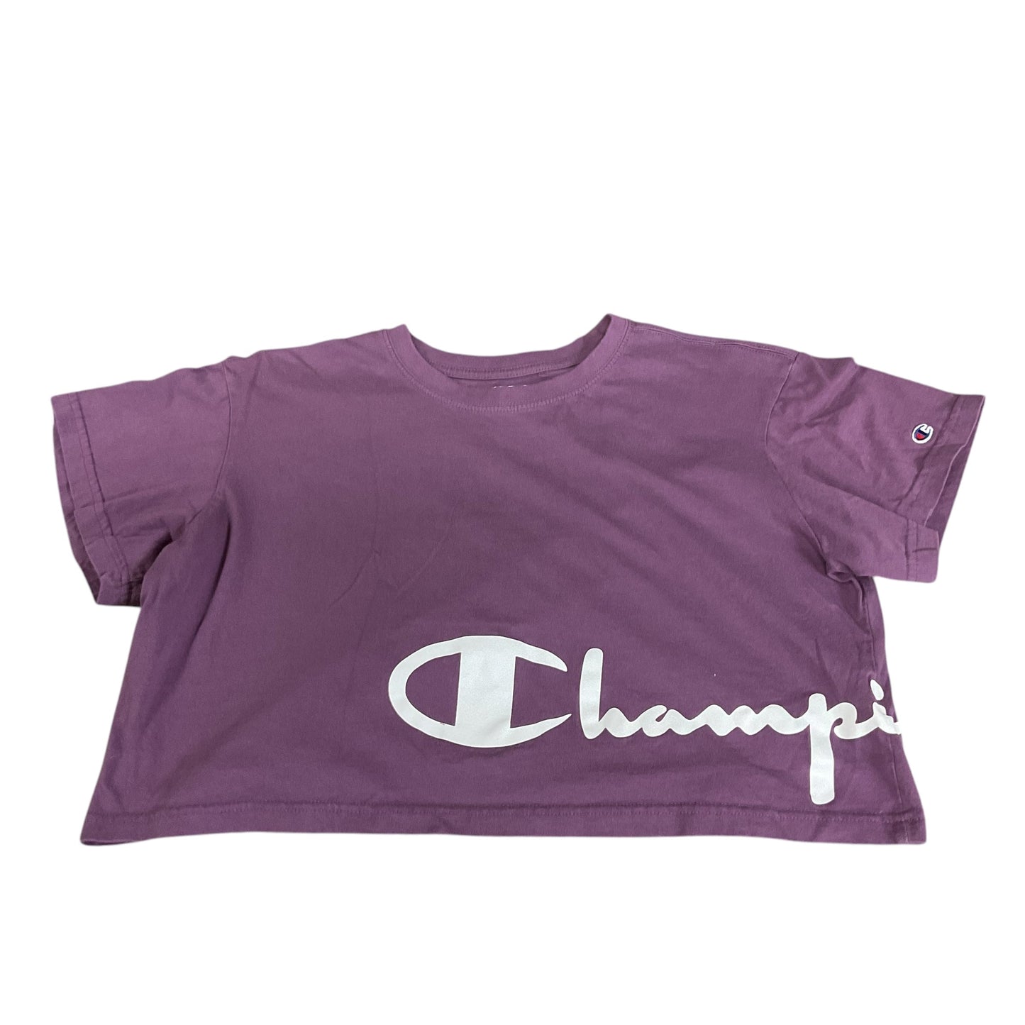 Top Short Sleeve By Champion In Purple, Size: L