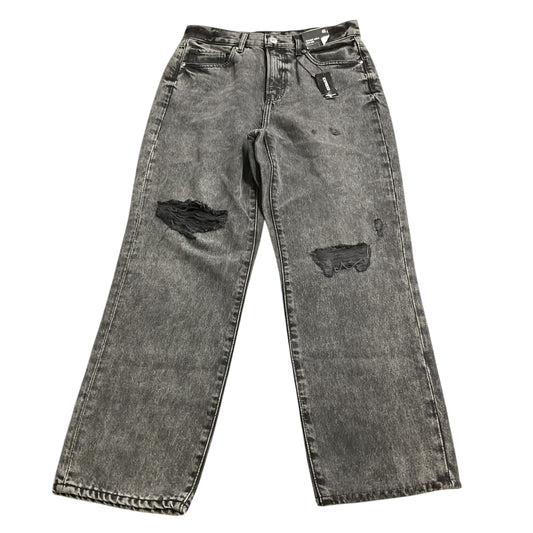 Jeans Straight By Express In Black Denim, Size: 4