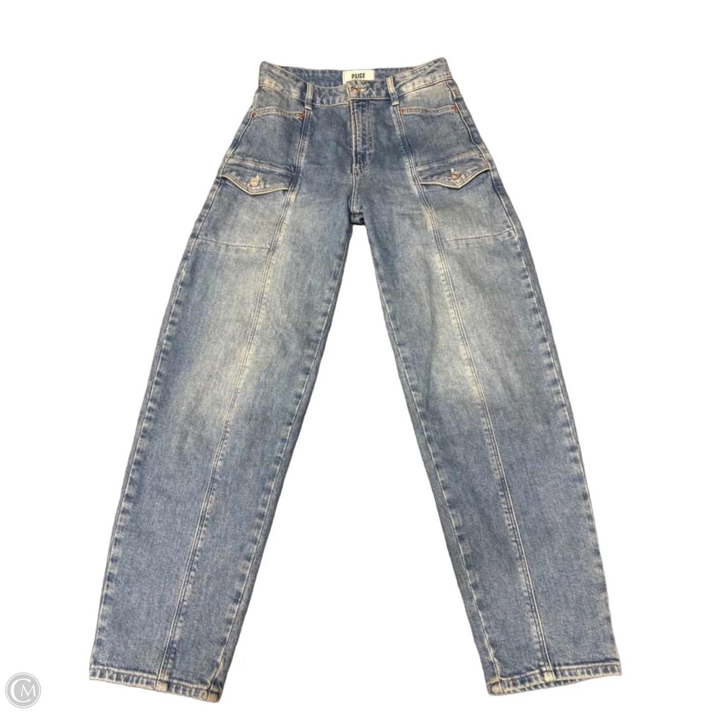 Jeans Wide Leg By Paige In Blue Denim, Size: Xxs
