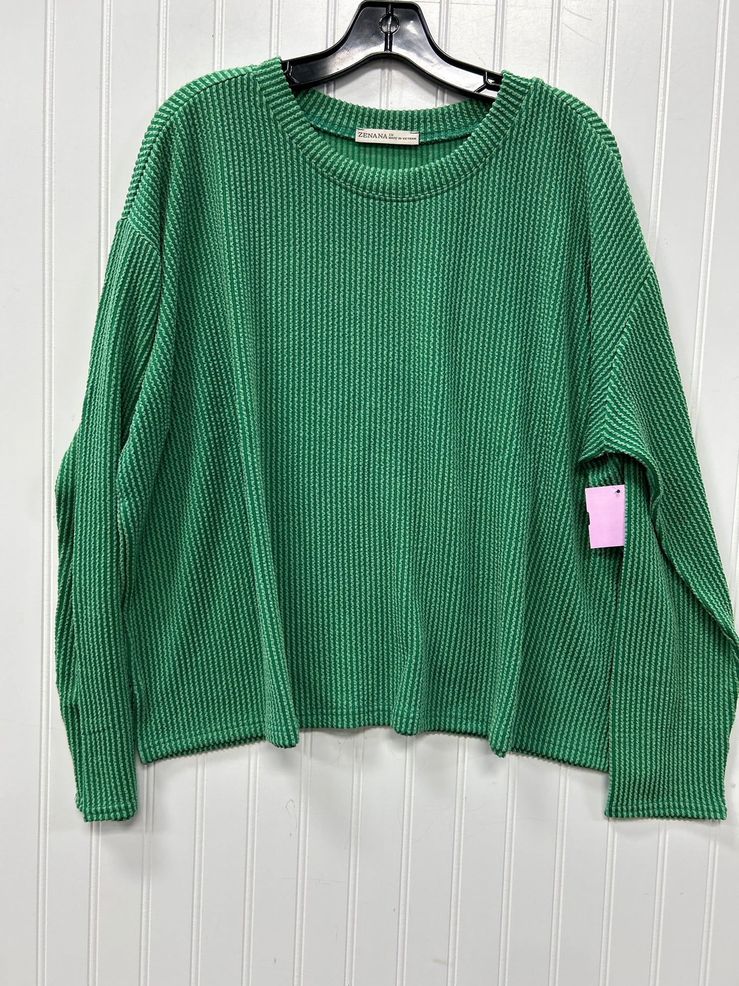 Top Ls By Zenana In Green, Size:1X