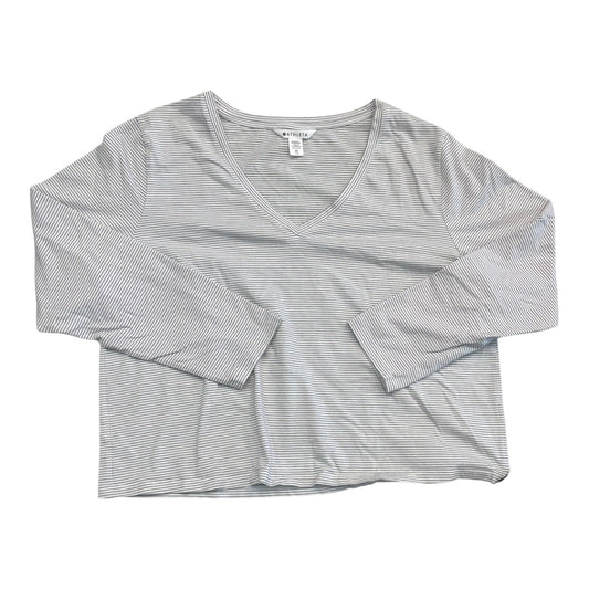 Athletic Top Ls Collar By Athleta In Striped Pattern, Size:Xl