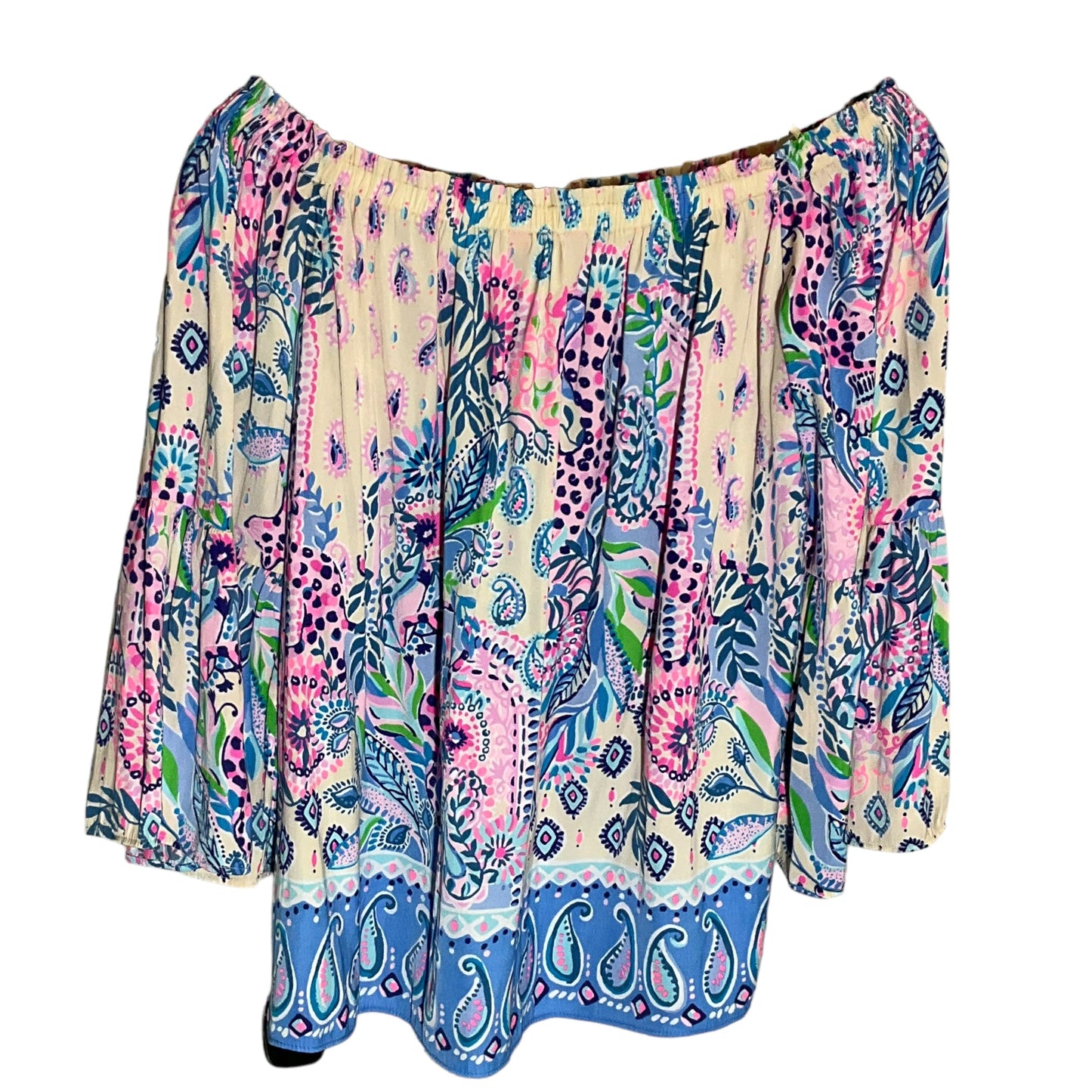 Top Long Sleeve By Lilly Pulitzer In Blue & Pink, Size: S