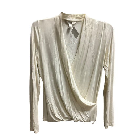 Top Long Sleeve By Banana Republic In Cream, Size: S