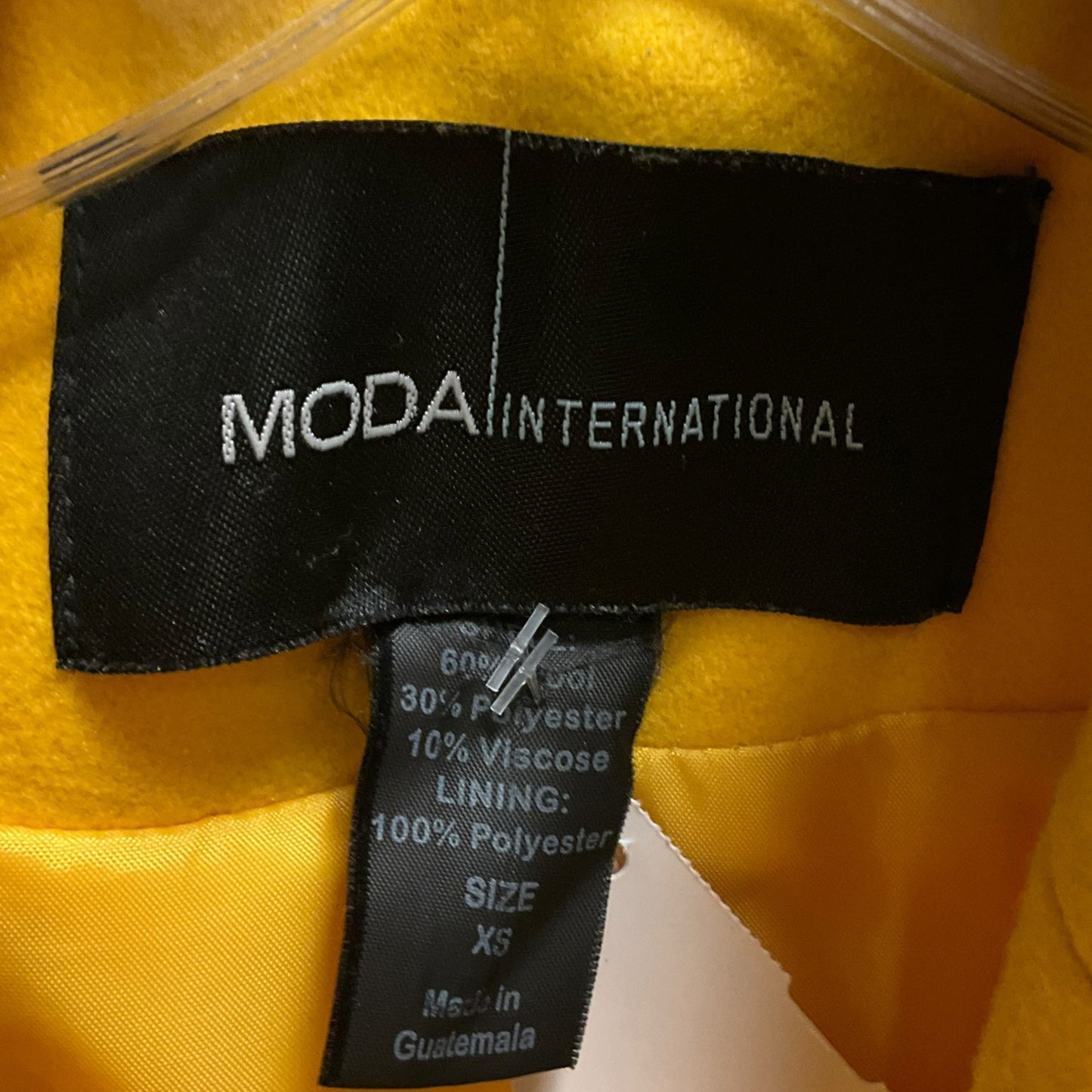 Coat Wool By Moda Intl In Yellow, Size: Xs