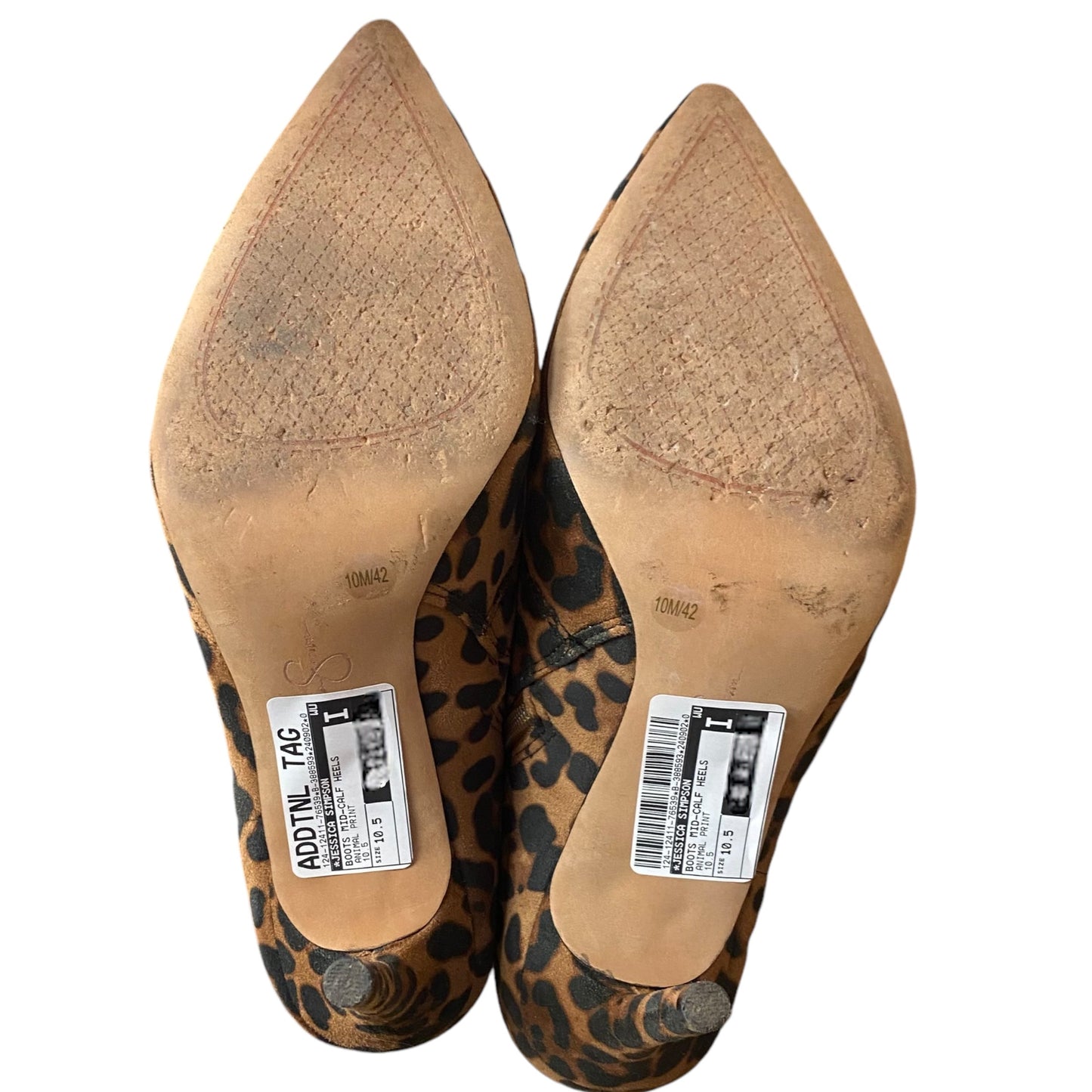 Boots Mid-calf Heels By Jessica Simpson In Animal Print, Size: 10.5