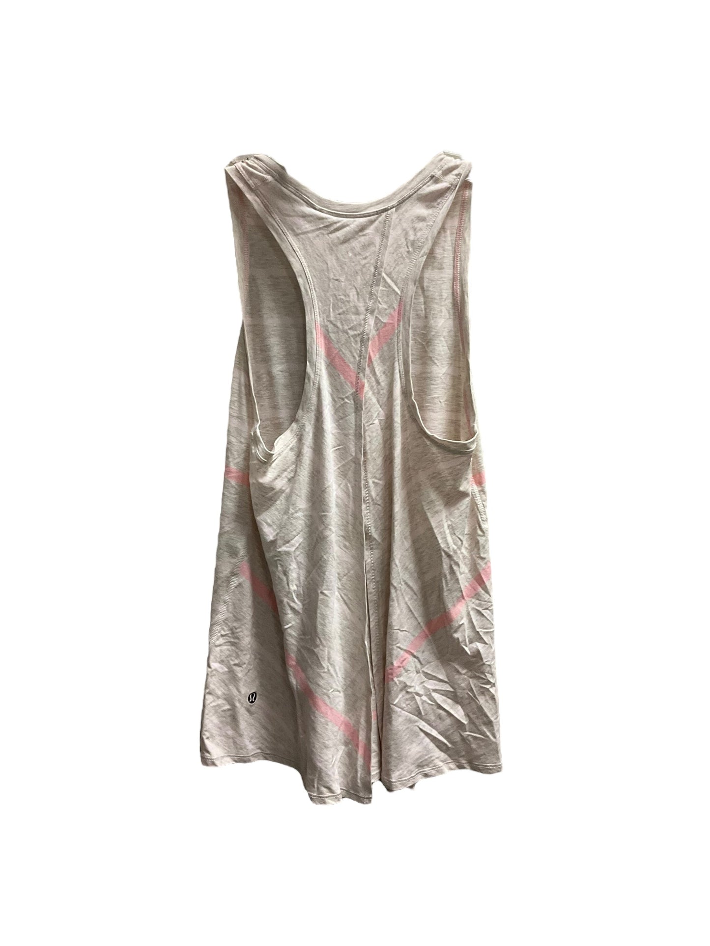 Athletic Tank Top By Lululemon In Cream & Pink, Size: S