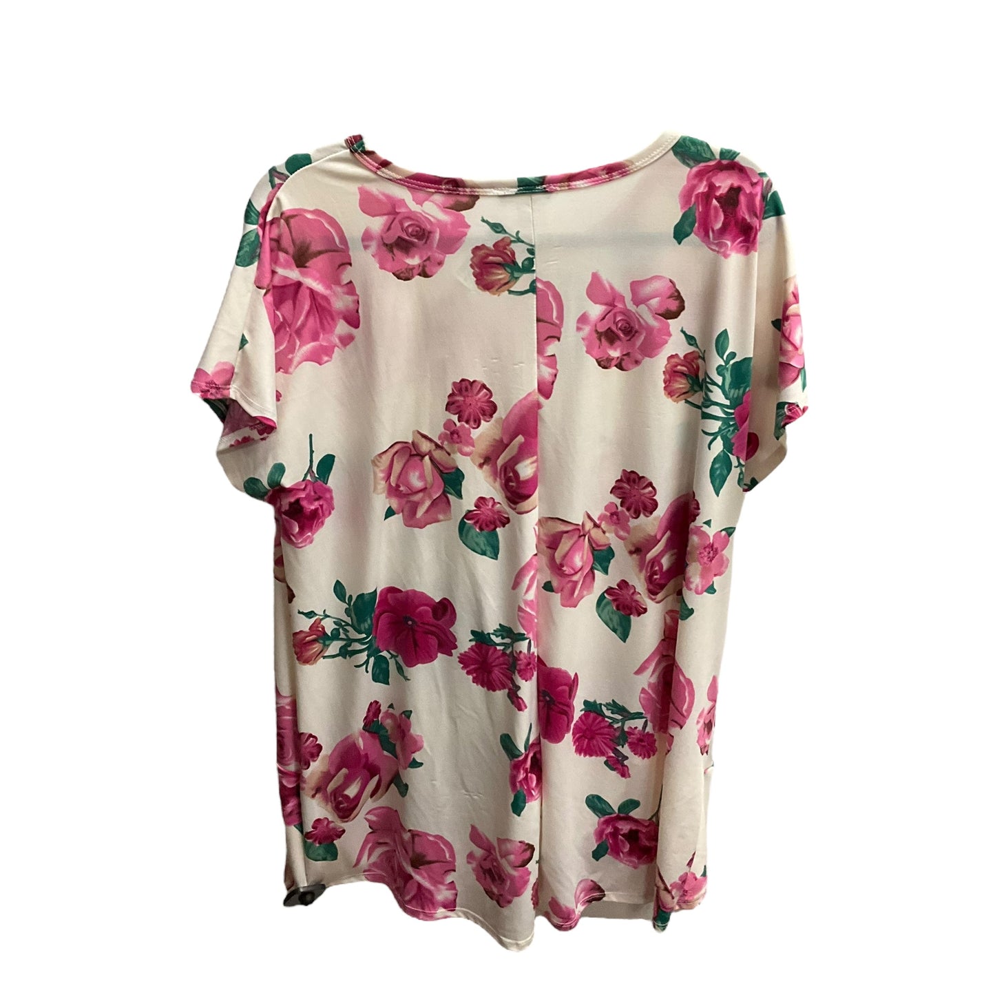 Floral Print Top Short Sleeve Heimish Usa, Size 2x